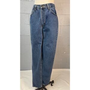 Vintage 1990s High Waist Dark Wash Jeans LA Blues 10 Long Slim Fit